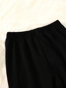 Young Girl Bow Front Tee & Heart Print Pants - Mustard Yellow - View 7