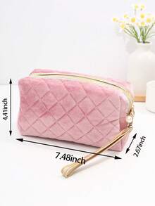 Túi đựng mỹ phẩm màu hồng dung tích lớn - Hồng - Xem 3