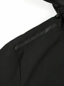 Manfinity Sport Corelite 男友风男士休闲长袖双色拉链连帽运动夹克健身慢跑上衣健身上衣秋季透气 - 軍綠色 - 查看 5