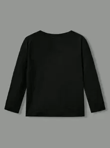 SHEIN Leap Crew Giải trí Dệt kim Chàng trai trẻ Thoải mái 1/4 Dây kéo Màu thuần Áo thun , 3pcs Đóng gói , Một Nút Áo sơ mi - Đen và trắng - Xem 9