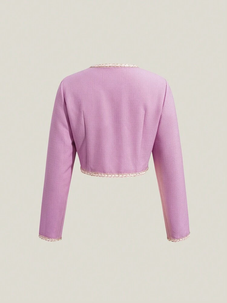 Contrast Trim Crop Overcoat