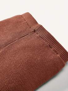 SHEIN 男嬰補丁貼設計針織長褲 - 棕色 - 查看 5