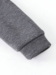 Young Boy Zip Up Hooded Jacket Without Tee - Dark Grey - View 6