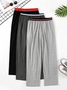 織帶條紋男士家居服下裝