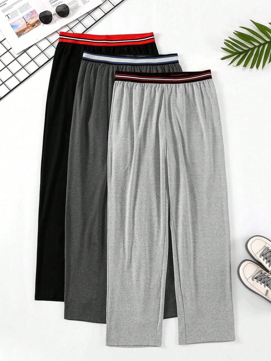 織帶條紋男士家居服下裝