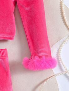 SHEIN 女童（小）兩件套 - 玫紅色 - 查看 5