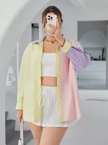 SHEIN Essnce 加大襯衫 - 彩色 - 查看 1