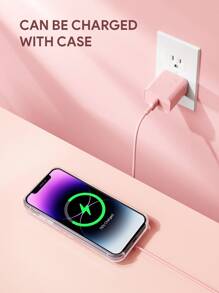 JMMO 磁性无线充电器 15W 最大快速充电、强磁、自动对准、轻薄无线磁性充电器兼容手机、耳机和 Apple Watch 圣诞礼物、秋冬季假期露营必备品度假配件、露营用品 - 粉色 - 查看 4