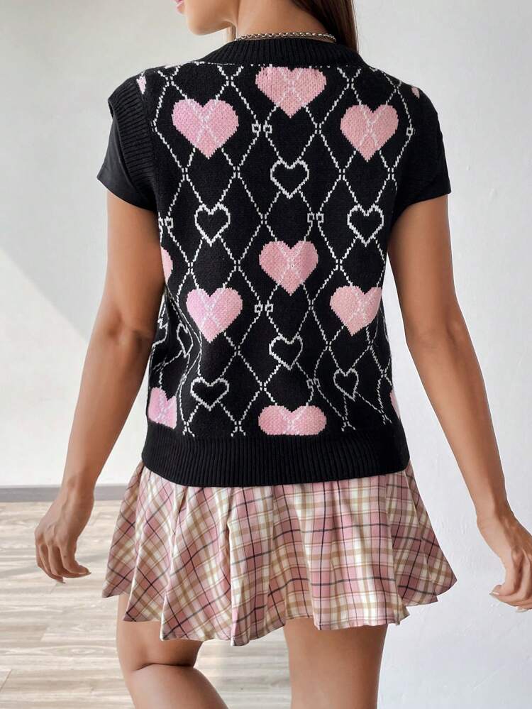 Heart Pattern Sweater Vest