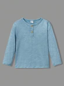 SHEIN Leap Crew Giải trí Dệt kim Chàng trai trẻ Thoải mái 1/4 Dây kéo Màu thuần Áo thun , 3pcs Đóng gói , Một Nút Áo sơ mi - Đen và trắng - Xem 14