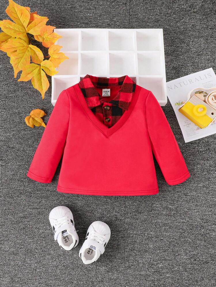 Baby Girl Gingham Print 2 In 1 Tee