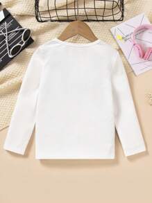 SHEIN Áo thun trẻ trung Girls'Casu2 In 1 cho mùa thu - Màu xanh lam - Xem 2