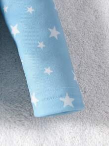 Baby Boy Cartoon & Slogan Graphic Snug Fit PJ Set - Baby Blue - View 3