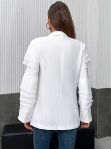 SHEIN Privé Solid Double Breasted Blazer