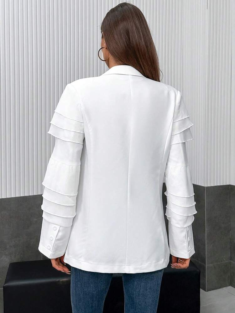 Solid Double Breasted Blazer