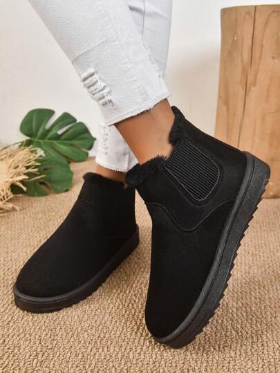 2025 Vinter Dam Fashionabla Förtjockade Termiskt Fodrade Halkfria Snökängor, Pälsstövlar