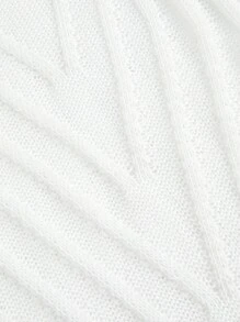 Celure Hơn Chất rắn Knit ngọn - trắng - Xem 5