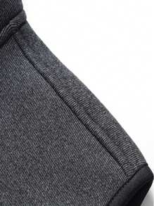 男士前拉链休闲立领棉质棉背心夹克冬季适合打高尔夫 - 深灰色 - 查看 3