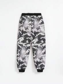 SHEIN Tween Boy Allover Print Jogger Jeans - Black and White - View 2