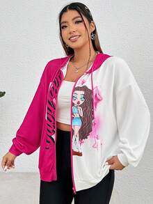 SHEIN EZwear 大尺碼娃娃拉鍊運動衫 - 彩色 - 查看 7