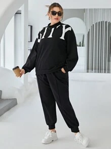 SHEIN Essnce 大碼兩件套裝 - 黑色 - 查看 4