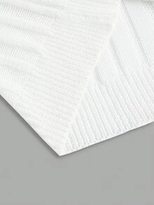 Celure Hơn Chất rắn Knit ngọn - trắng - Xem 4