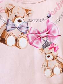 Baby Girl Bear Print Tee - Pink - View 5