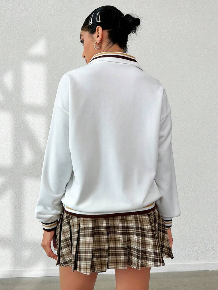 Letter Graphic Drop Shoulder Sweatshirt Pullover Fall Sweatshirt