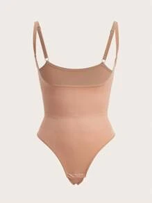 SHAPORA Chất rắn Bodysuit định hình - Màu be - Xem 4