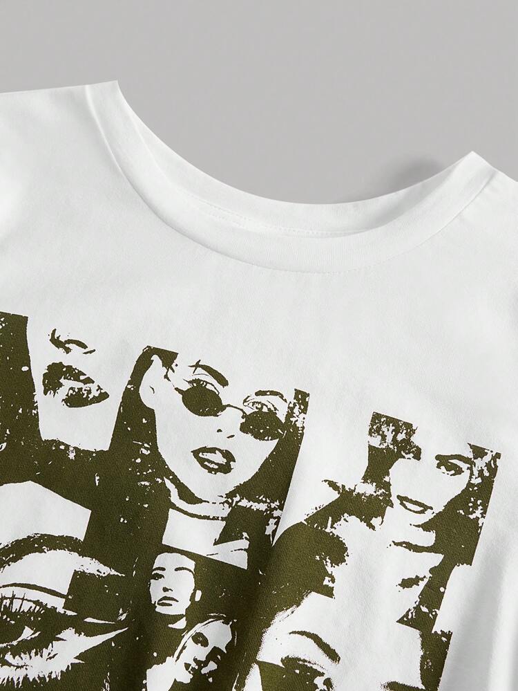 Teen Girl Figure Graphic Tee & Flap Pocket Cargo Pants