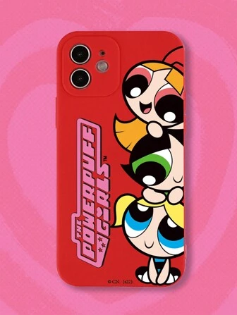 The Powerpuff Girls | ROMWE 1 funda de teléfono de TPU gráfico de caricatura de letra compatible con iPhone