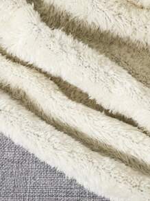 青少年女孩字母圖案保暖襯裡運動衫 - 寶藍色 - 查看 4