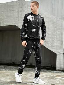 Gym Rark Boyfriend Style Men Tie Dye Sports Sweatshirt & Sweatpants, Athletic Suit, Tracksuit Workout Set Gym Set Workout Set - Multicolor - View 4