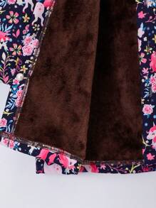 SHEIN Áo khoác có mũ trùm đầu có in hình kỳ lân cho bé gái - Màu xanh hải quân - Xem 8