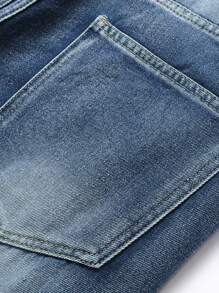 Men Ripped Washed Jeans - Medium Wash - View 5