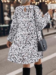 SHEIN LUNE 滿版印花娃娃裙 - 白色 - 查看 2