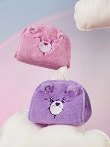 SHEIN X Care Bears 紫色毛絨愛心小熊紙巾架 - 紫色 - 查看 2