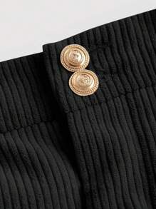 SHEIN MOD Falda plisada sólida - Negro - Ver 4