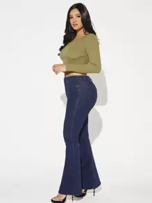SHEIN SXY Ingekeepte hals Croptrui