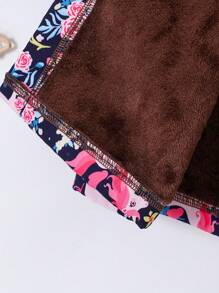 SHEIN Áo khoác có mũ trùm đầu có in hình kỳ lân cho bé gái - Màu xanh hải quân - Xem 4