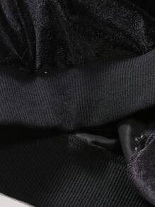 Manfinity Homme Nam Dây kéo Nhung Áo khoác bomber - màu đen - Xem 4