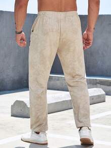 Manfinity Homme Men Tie Dye Sweatshirt & Sweatpants - Khaki - View 8