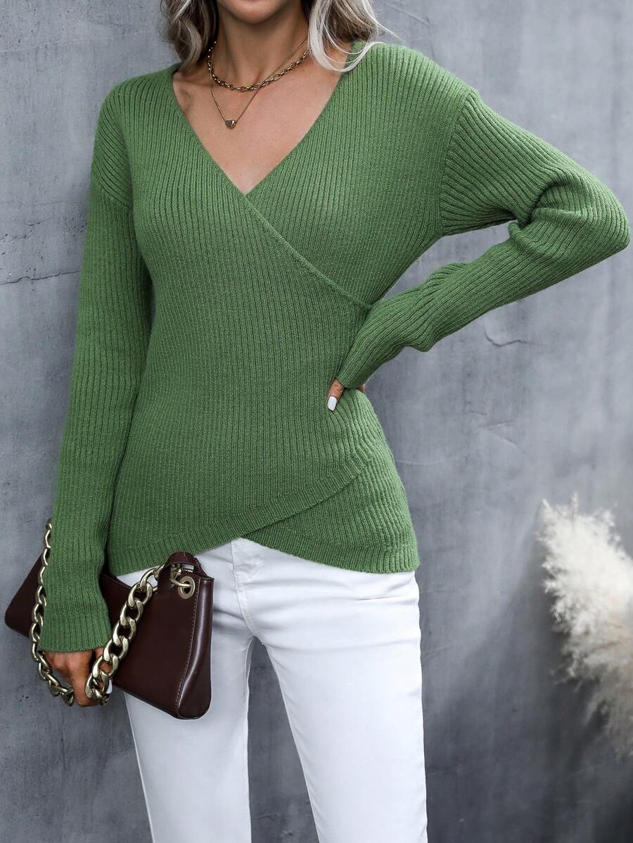 SHEIN Essnce 女士毛衣 - 綠色 - 查看 1