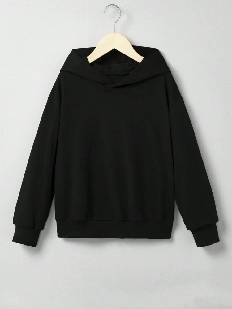Tween Boy Slogan Graphic Drop Shoulder Hoodie