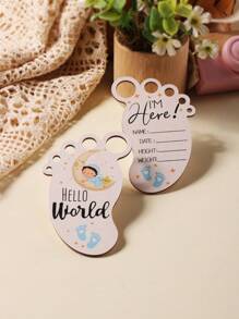 SHEIN 寶寶男孩2入組姓名卡紋相片拍攝道具套裝 - 彩色 - 查看 2