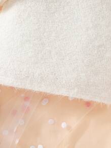 SHEIN 年輕女孩喇叭袖合身洋裝，帶腰包 - 白色 - 查看 3