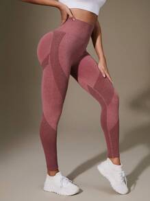 Easithlete Quần legging thể thao cạp rộng tập luyện cho Tết Nguyên Đán - Màu Đỏ Sâu - Xem 4