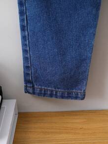 Chàng trai trẻ 1 Miếng Bản in Gingham Áo khoác & 1 Miếng Quần jean & 1 Miếng Nơ thắt Áo sơ mi - Nhiều màu - Xem 7