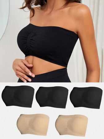 Moonlight & Mama 孕婦5入組素色褶邊文胸