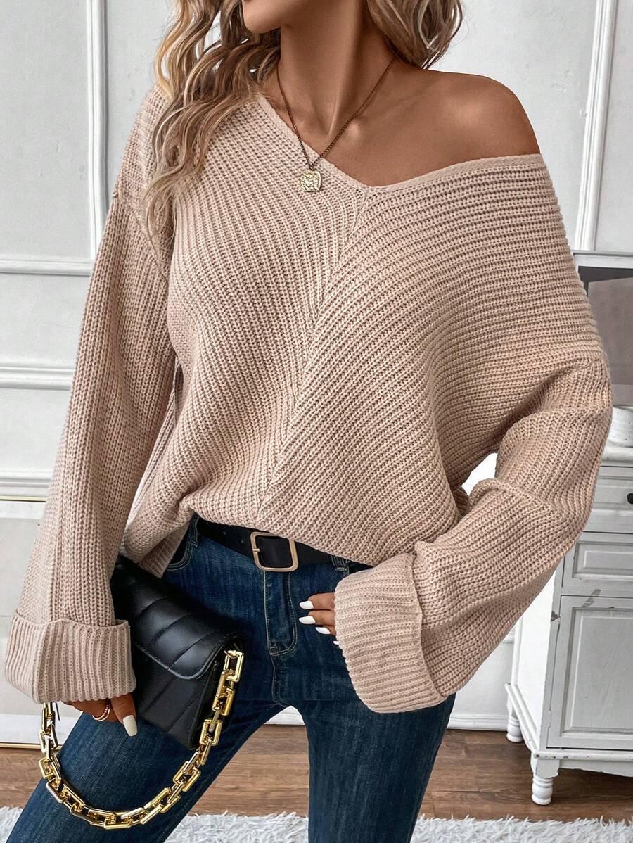 SHEIN LUNE 女士毛衣 - 卡其色 - 查看 1